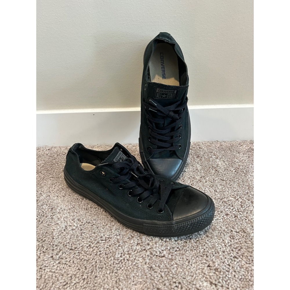 Converse Chuck Taylor All Star Low Top Triple Black Canvas Mens 11 #2224